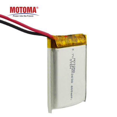주문 PCM과 연결관을 가진 3.7v 600mAh 장난감 재충전 전지 온라인으로 제조 업체