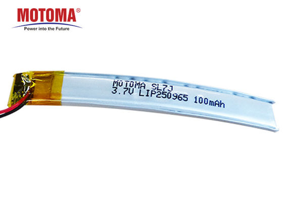 구부려진 Motoma 건전지, 똑똑한 유리를 위한 3.7V 100mah 리튬 전지