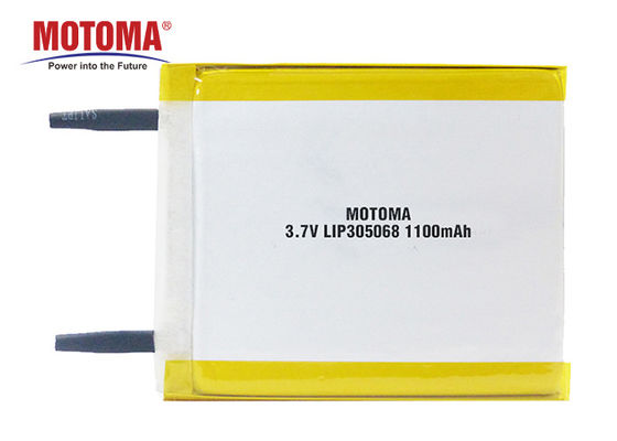 IOT 장치를 위한 3.7V 1100mAh 재충전용 리튬 중합체 건전지 3.0*50*68mm Motoma 건전지