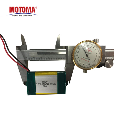 주문 의료 기기를 위한 7.4V 900mAh 재충전용 리튬 이온 건전지 팩 온라인으로 제조 업체